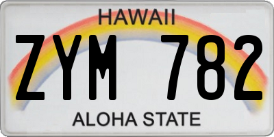 HI license plate ZYM782