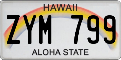 HI license plate ZYM799