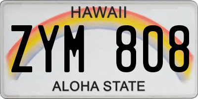 HI license plate ZYM808