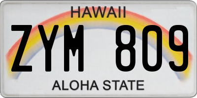 HI license plate ZYM809