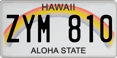 HI license plate ZYM810