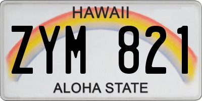 HI license plate ZYM821