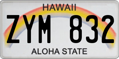 HI license plate ZYM832