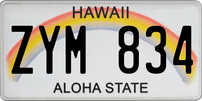 HI license plate ZYM834