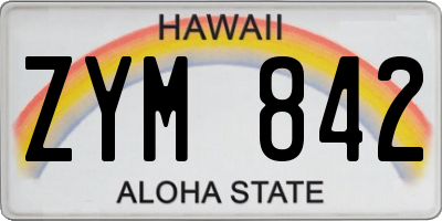 HI license plate ZYM842