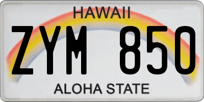 HI license plate ZYM850