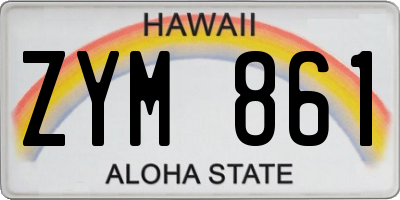 HI license plate ZYM861