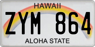 HI license plate ZYM864