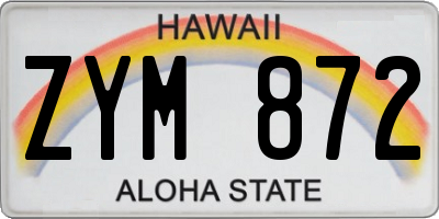 HI license plate ZYM872