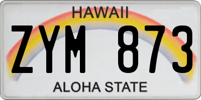 HI license plate ZYM873