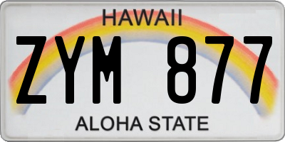 HI license plate ZYM877
