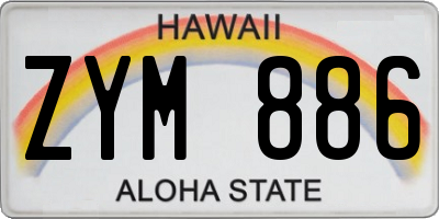 HI license plate ZYM886