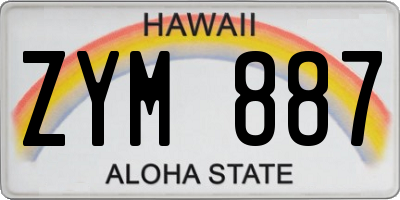 HI license plate ZYM887