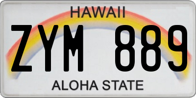 HI license plate ZYM889