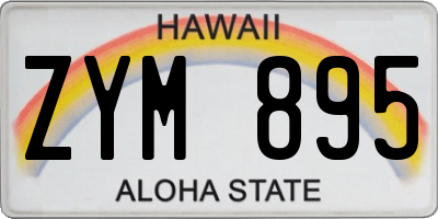 HI license plate ZYM895