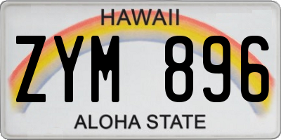 HI license plate ZYM896