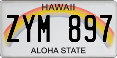 HI license plate ZYM897