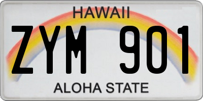 HI license plate ZYM901