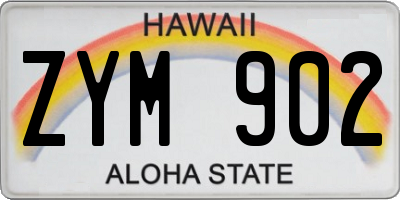 HI license plate ZYM902