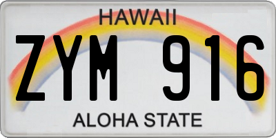 HI license plate ZYM916