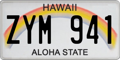 HI license plate ZYM941