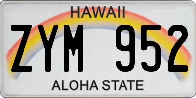 HI license plate ZYM952