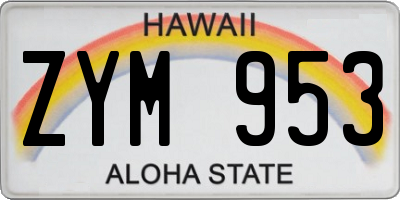 HI license plate ZYM953