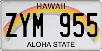 HI license plate ZYM955