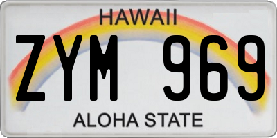 HI license plate ZYM969