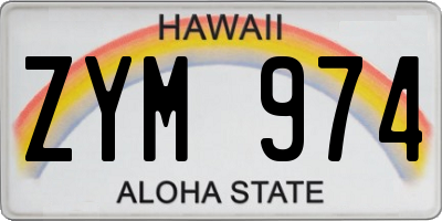 HI license plate ZYM974