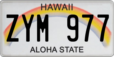 HI license plate ZYM977