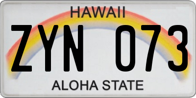 HI license plate ZYN073
