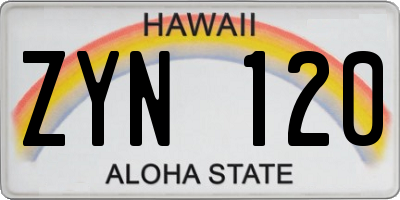 HI license plate ZYN120