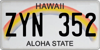 HI license plate ZYN352