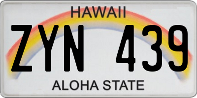 HI license plate ZYN439