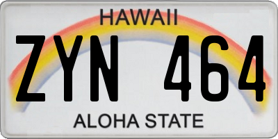 HI license plate ZYN464