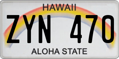 HI license plate ZYN470