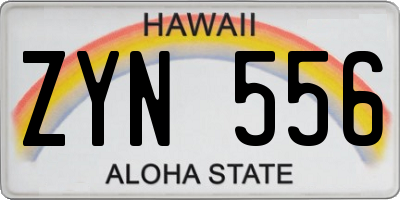 HI license plate ZYN556