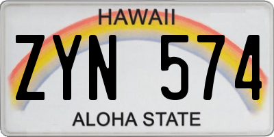 HI license plate ZYN574