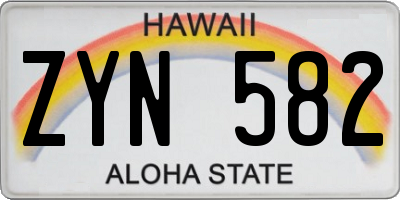 HI license plate ZYN582