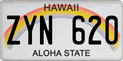 HI license plate ZYN620