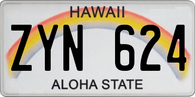 HI license plate ZYN624