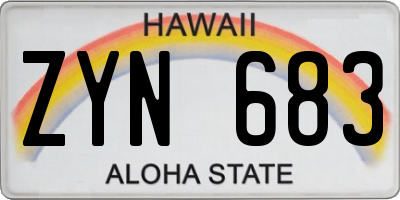 HI license plate ZYN683