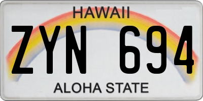 HI license plate ZYN694