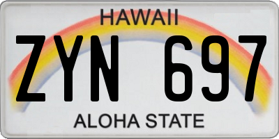 HI license plate ZYN697