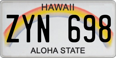 HI license plate ZYN698