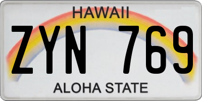 HI license plate ZYN769