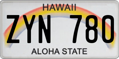 HI license plate ZYN780