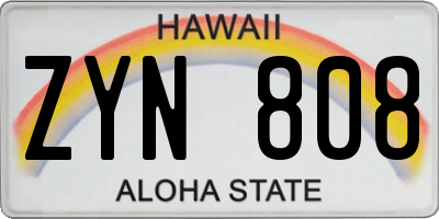 HI license plate ZYN808