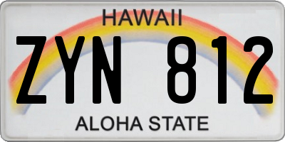 HI license plate ZYN812